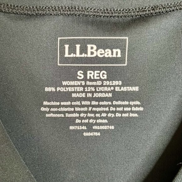 L.L. Bean Black V-Neck Short Sleeve Fitness Dress Zippered Pocket - S - Picture 11 of 11